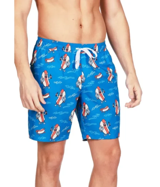 Tipsy Elves Hot Dog Diver Stretch Swim Trunks - 7.5" Inseam