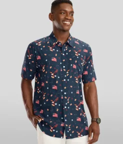 Tipsy Elves Men's 8-Bit Eagle Button Down Shirt Clearance