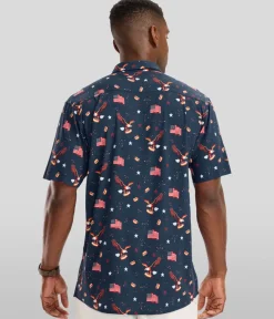 Tipsy Elves Men's 8-Bit Eagle Button Down Shirt Clearance