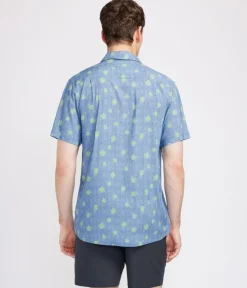 Tipsy Elves Men's Blue Clover Button Down Shirt Discount