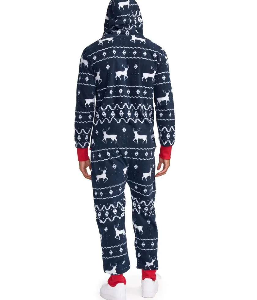 Tipsy Elves Men's Blue Reindeer Jumpsuit Outlet