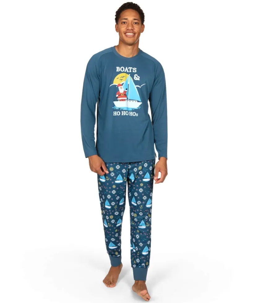 Tipsy Elves Men's Boats & Ho Ho Hos Pajama Set Hot