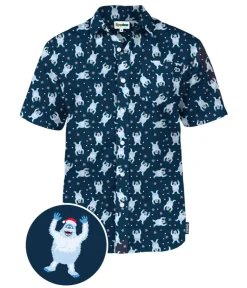 Tipsy Elves Men's Bumble Button Down Shirt Hot