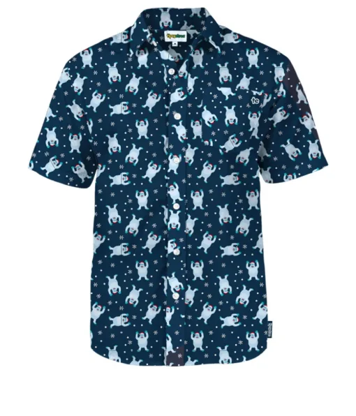 Tipsy Elves Men's Bumble Button Down Shirt Hot