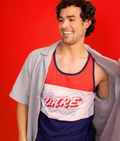 Tipsy Elves Men's Declaration of DARE Tank Top (Blue)