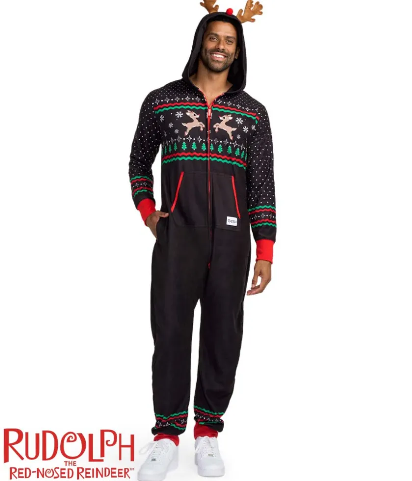 Tipsy Elves Men's Fair Isle Rudolph Jumpsuit Best