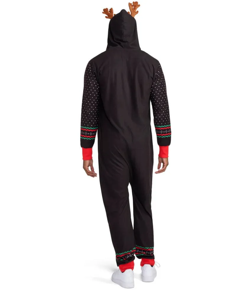 Tipsy Elves Men's Fair Isle Rudolph Jumpsuit Best