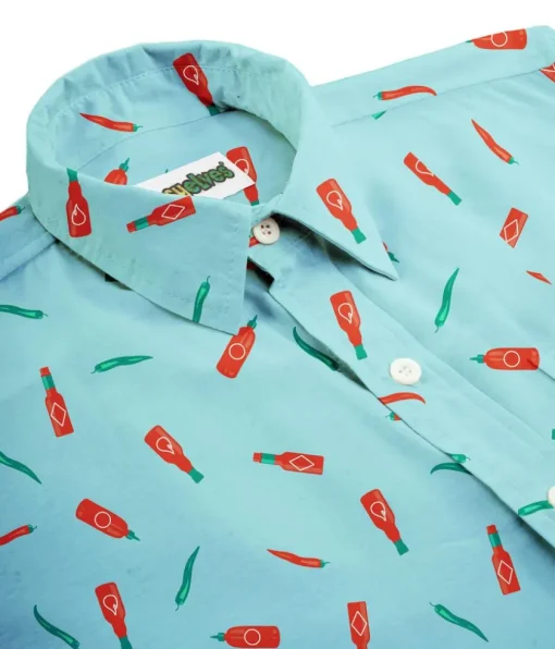Tipsy Elves Men's Hot Sauce Summer Hawaiian Shirt