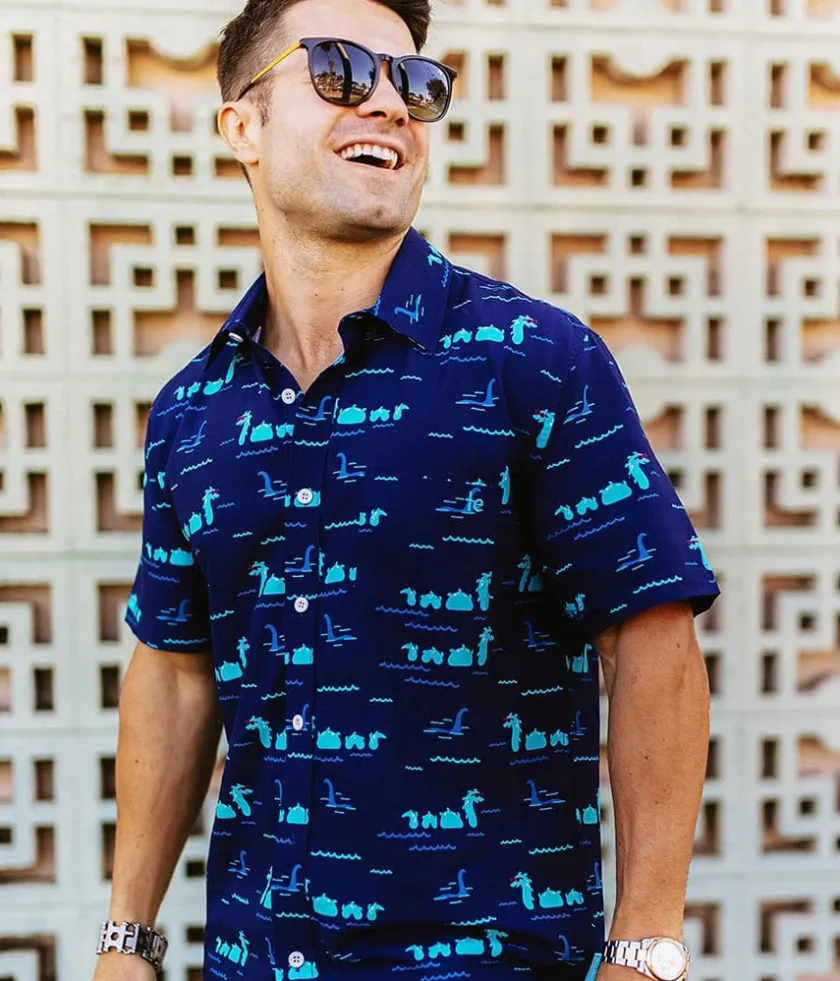 Tipsy Elves Men's Nothin' But Nessy Hawaiian Shirt Outlet