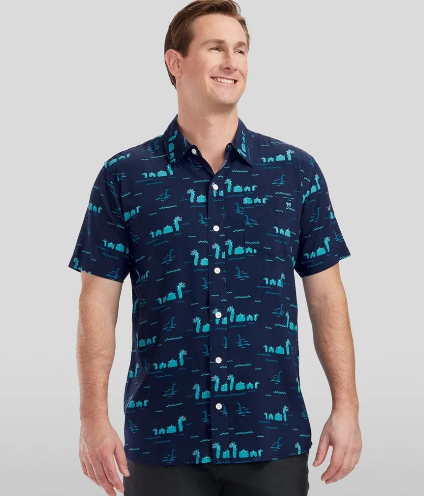 Tipsy Elves Men's Nothin' But Nessy Hawaiian Shirt Outlet