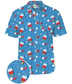 Tipsy Elves Men's Patriotic Pops Button Down Shirt Sale