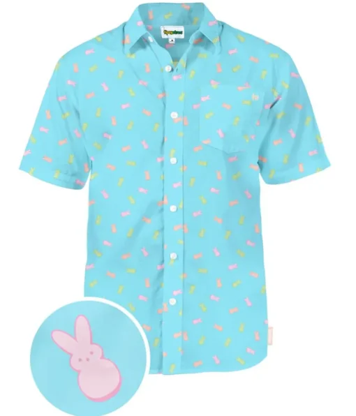 Tipsy Elves Men's PEEPS® It's Hoppin' Button Down Shirt Hot