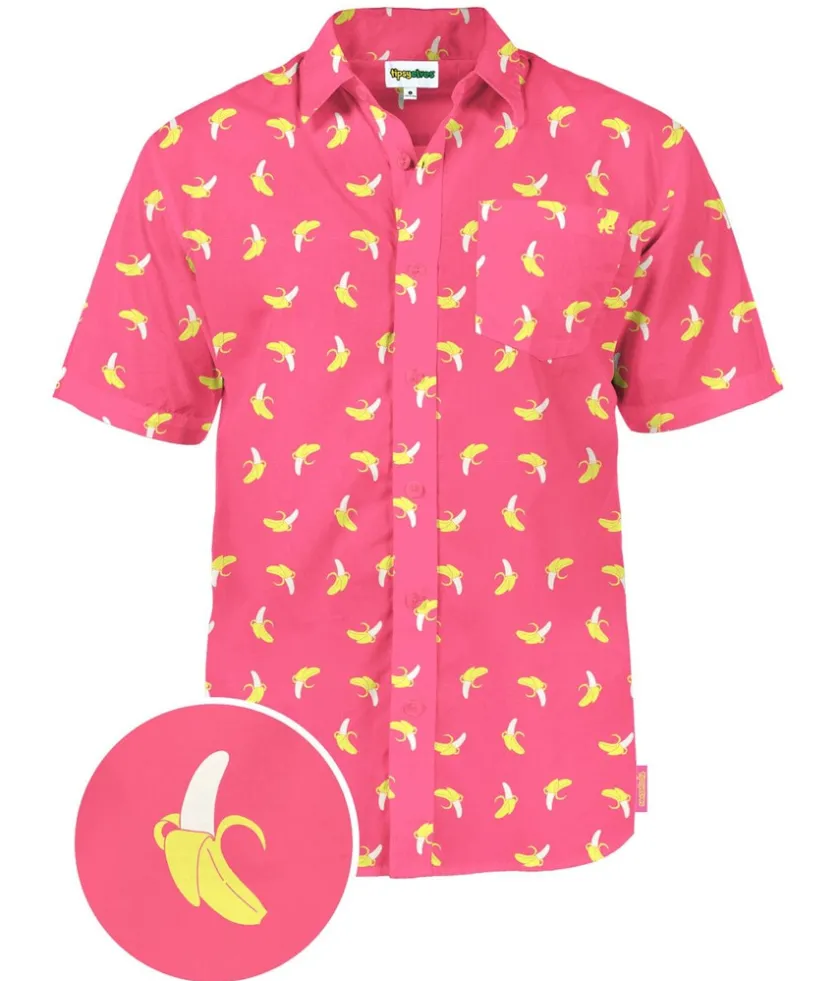 Tipsy Elves Men's Pink Banana Hawaiian Shirt Online