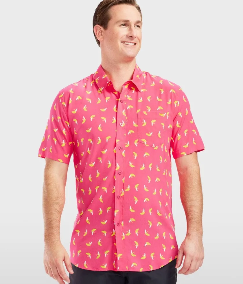 Tipsy Elves Men's Pink Banana Hawaiian Shirt Online