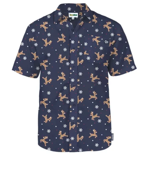 Tipsy Elves Men's Rudolph Button Down Shirt Outlet