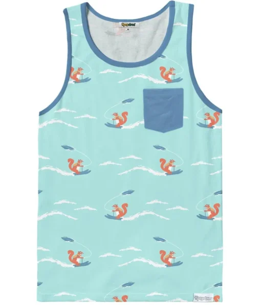 Tipsy Elves Men's Squirrel on Water Skis Tank Top Outlet