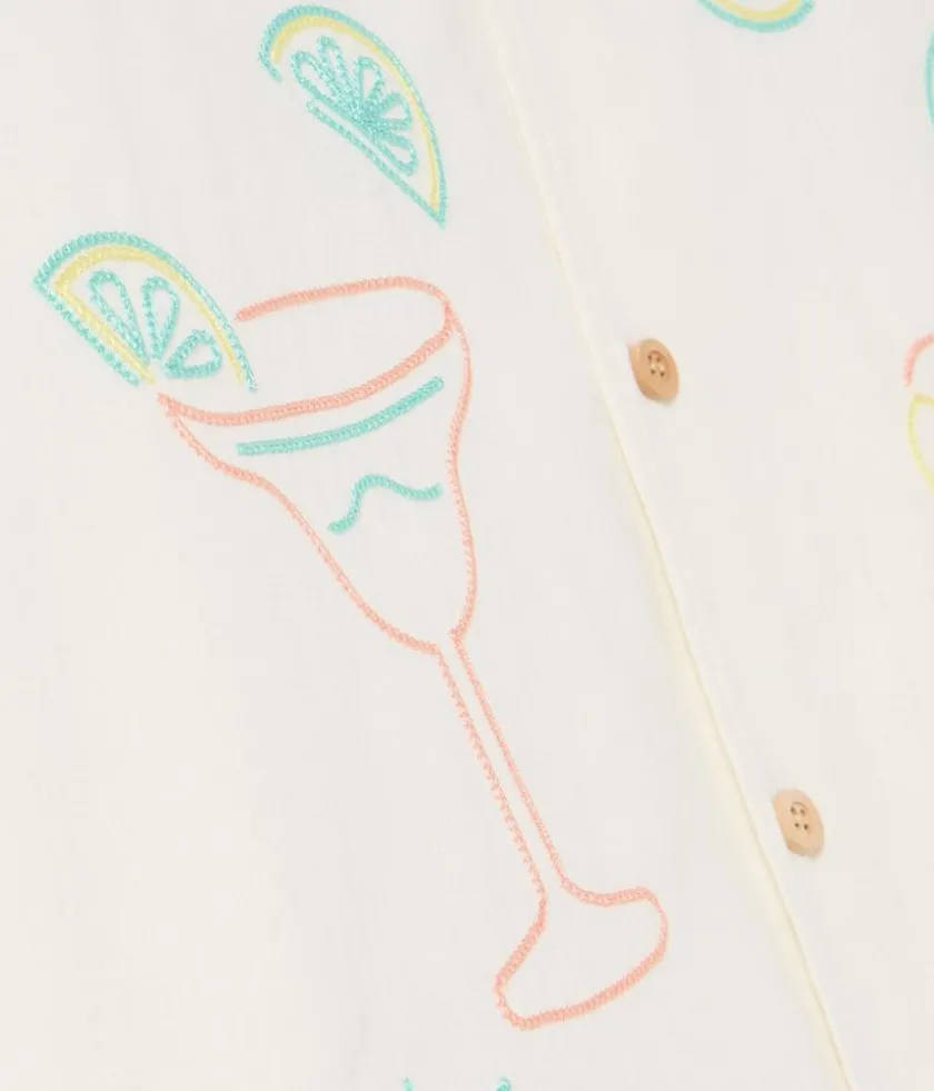 Tipsy Elves Men's Tequilin' Time Linen Cabana Shirt Hot