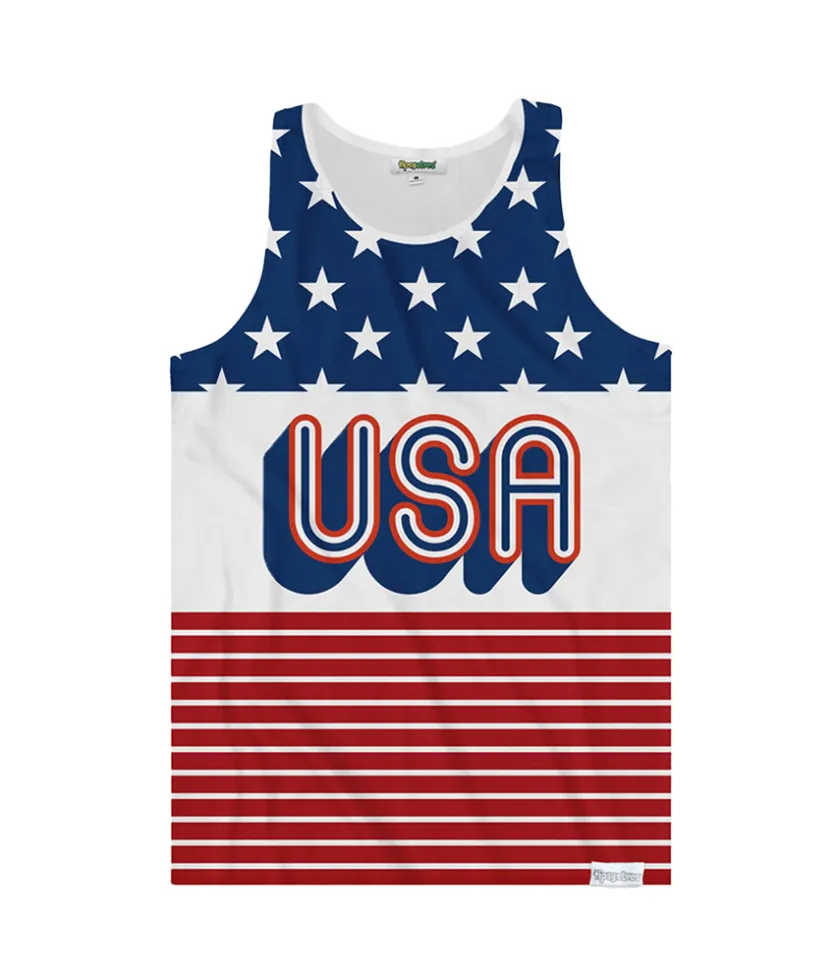 Tipsy Elves Men's USA Stripes Tank Top Clearance