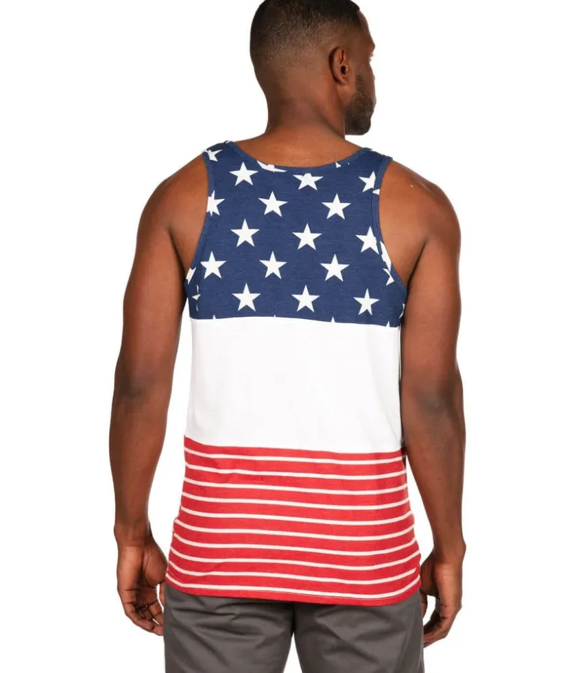 Tipsy Elves Men's USA Stripes Tank Top Clearance