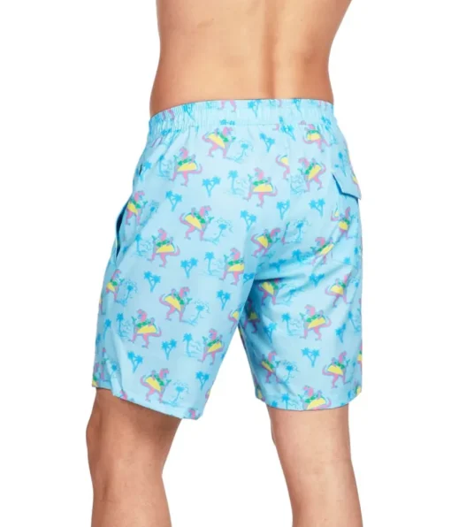 Tipsy Elves Tacosaurus Stretch Swim Trunks - 7.5" Inseam New