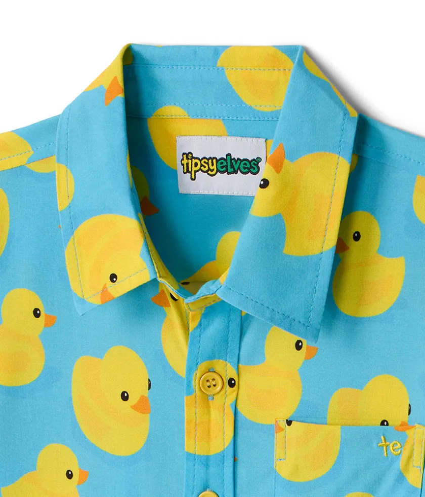 Tipsy Elves Toddler Boy's Rubber Ducky Hawaiian Shirt Outlet