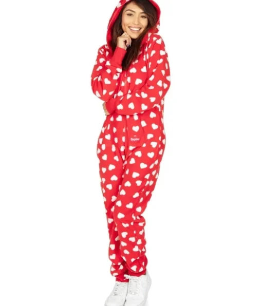 Tipsy Elves Women's Beating Hearts Jumpsuit Best