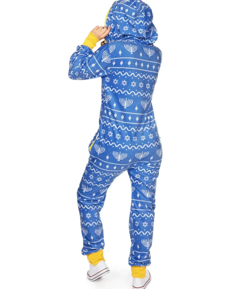 Tipsy Elves Women's Blue Hanukkah Jumpsuit Discount