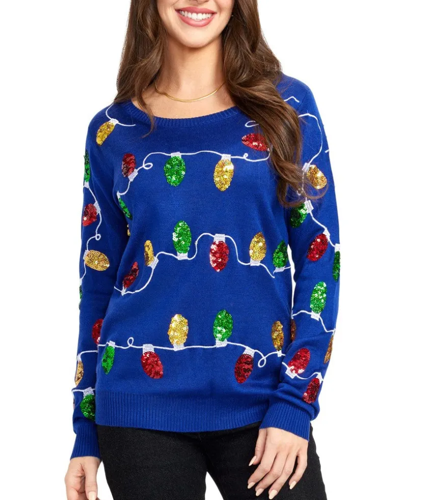 Tipsy Elves Women's Christmas Lights Ugly Christmas Sweater Outlet