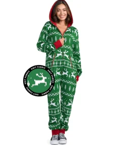Tipsy Elves Women's Green Fair Isle Knit Jumpsuit Best