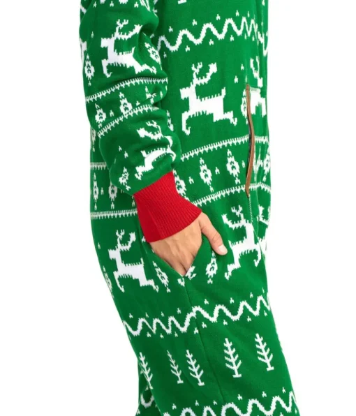 Tipsy Elves Women's Green Fair Isle Knit Jumpsuit Best