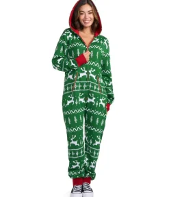 Tipsy Elves Women's Green Fair Isle Knit Jumpsuit Best