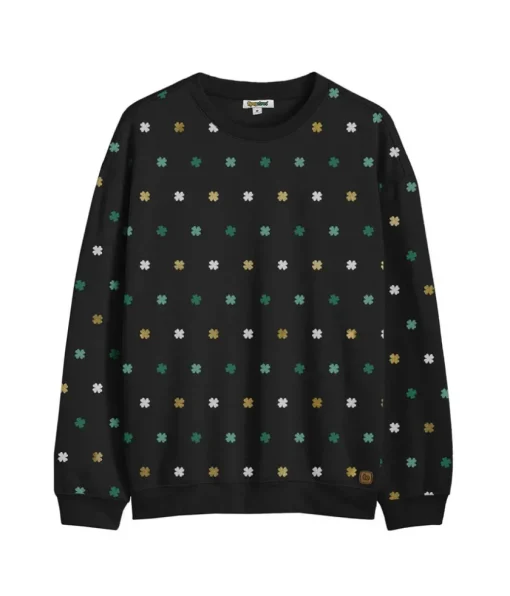 Tipsy Elves Women's Metallic Clover Crewneck Sweatshirt