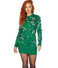 Tipsy Elves Women's Pop of Peppermint Sweater Dress Hot