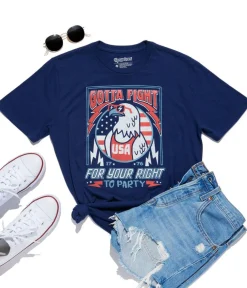 Tipsy Elves Women's Right to Party Oversized Boyfriend Tee New