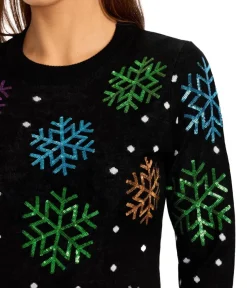 Tipsy Elves Women's Sequin Snowfall Sweater Dress Discount