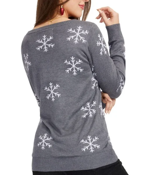 Tipsy Elves Women's Sequined Snow Day Ugly Christmas Sweater Hot